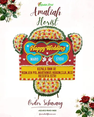Karangan Papan Bunga Pernikahan di Sentanan